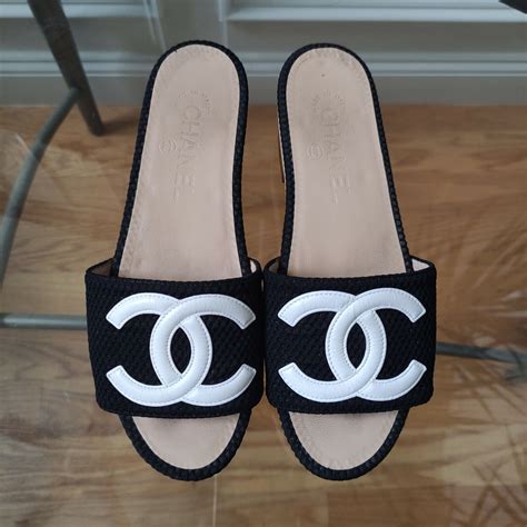 zara chanel vintage cc slides mules|Chanel Cc Slides .